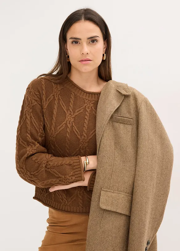 Pull en coton mélangé, bonprix