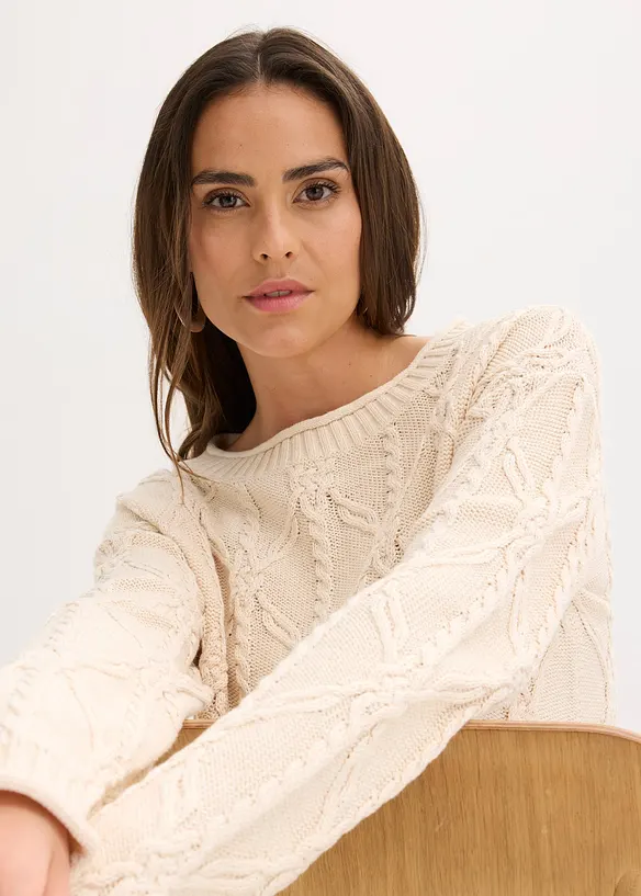Pull en coton mélangé, bonprix