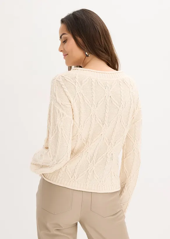 Pull en coton mélangé, bonprix