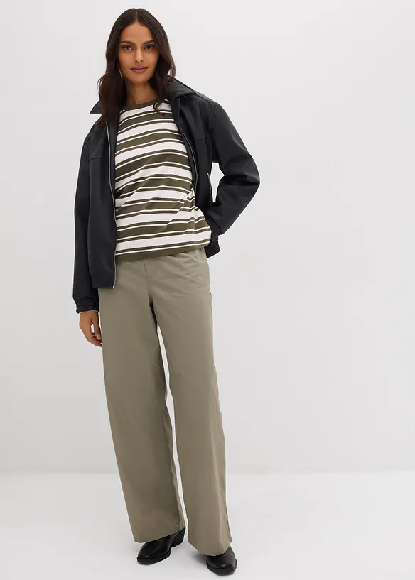 T-shirt manches longues oversize 100% coton, bonprix