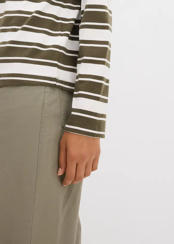 T-shirt manches longues oversize 100% coton, bonprix