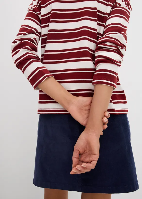 T-shirt manches longues oversize 100% coton, bonprix