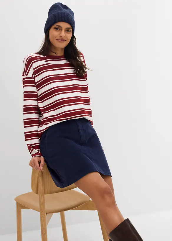 T-shirt manches longues oversize 100% coton, bonprix