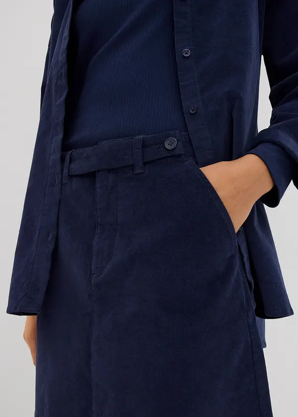 Jupe courte en velours côtelé, bonprix