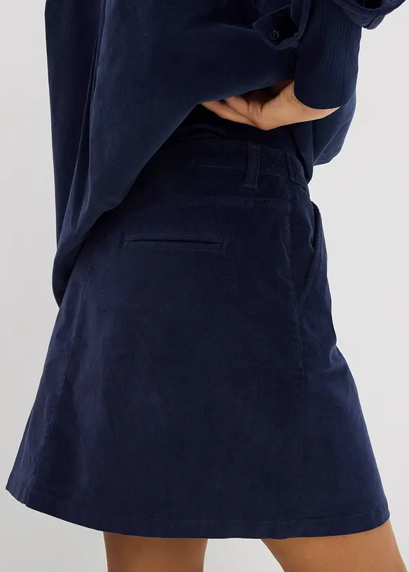 Jupe courte en velours côtelé, bonprix