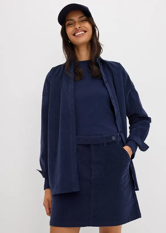 Jupe courte en velours côtelé, bonprix