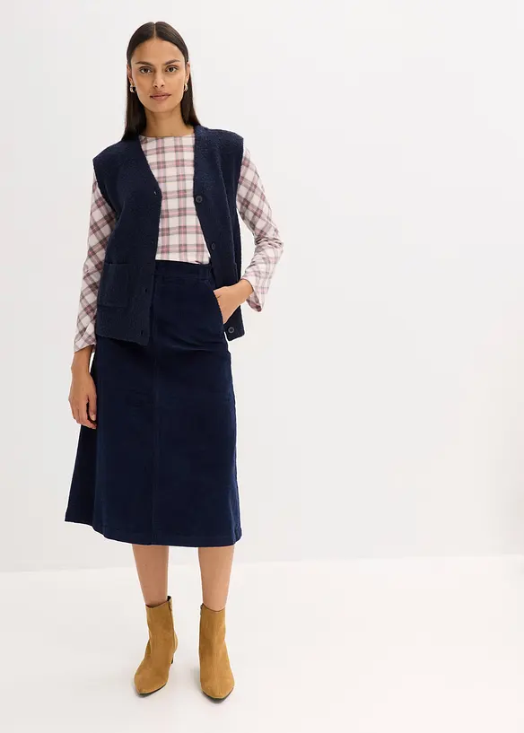 Jupe en velours côtelé, bonprix