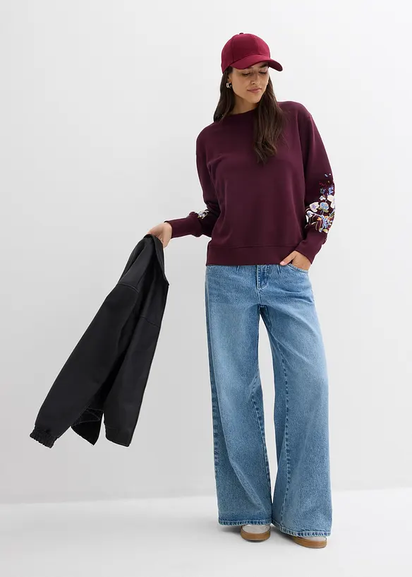 Sweat en coton mélangé, bonprix