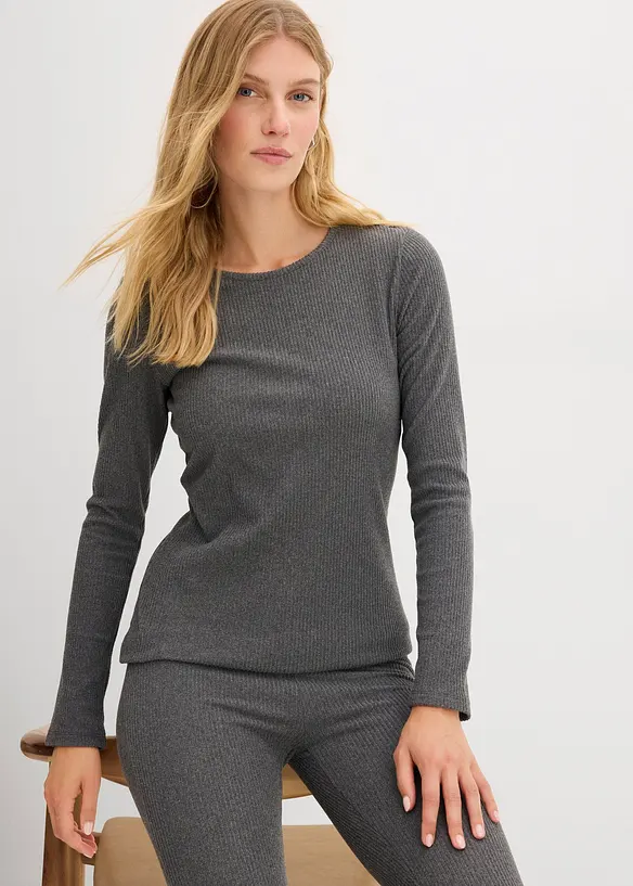 T-shirt thermique côtelé, bonprix