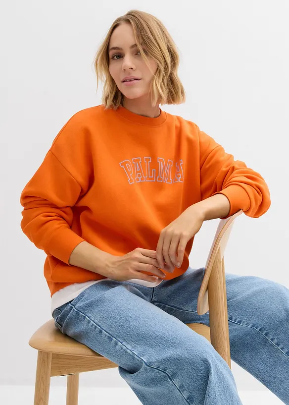 Sweat oversize en coton mélangé, bonprix