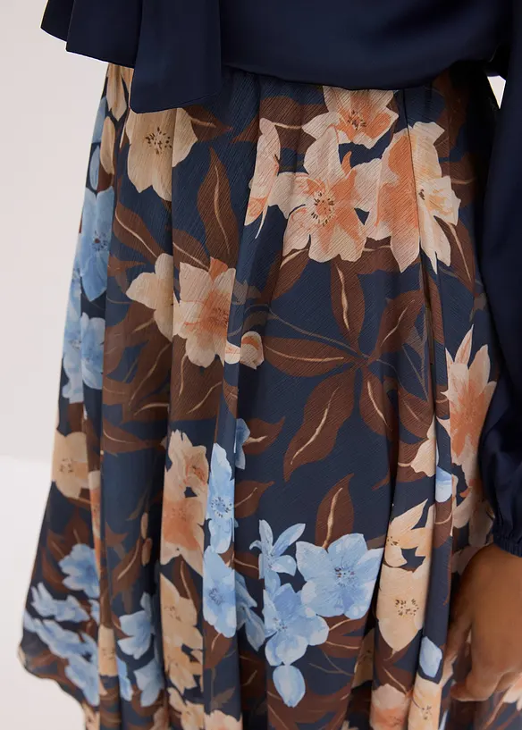 Jupe midi asymétrique en mousseline, bonprix