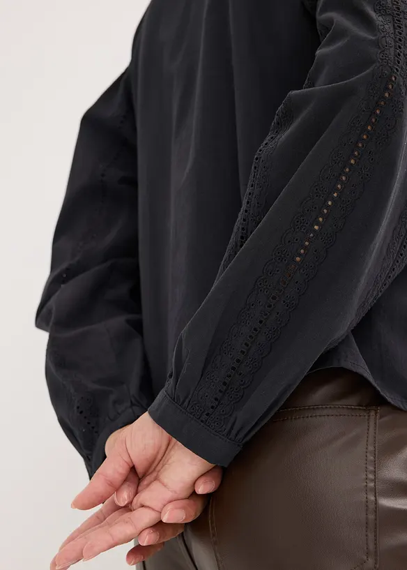 Chemisier en coton avec broderies anglaises, bonprix