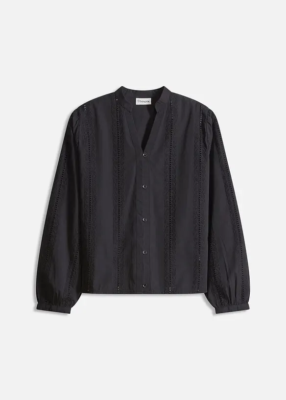 Chemisier en coton avec broderies anglaises, bonprix