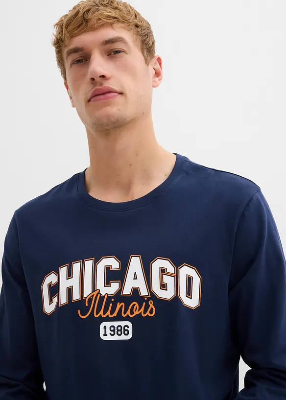 Lot de 2 T-shirts manches longues 100% coton, bonprix