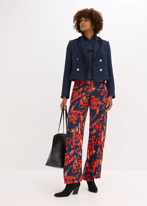 Blazer en maille bouclette à boutons décoratifs, bonprix