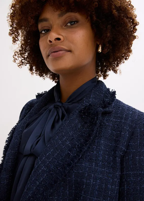 Blazer en maille bouclette à boutons décoratifs, bonprix