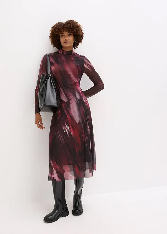 Robe midi en mesh doux, bonprix