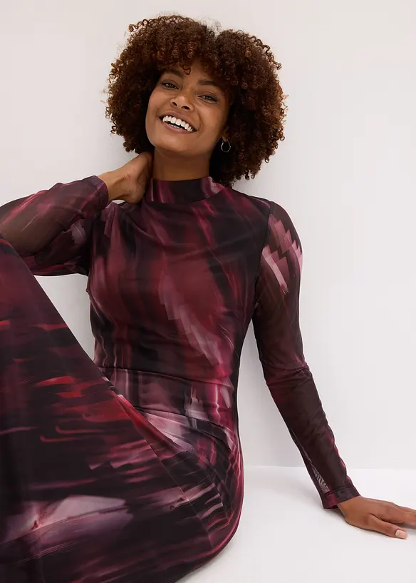 Robe midi en mesh doux, bonprix