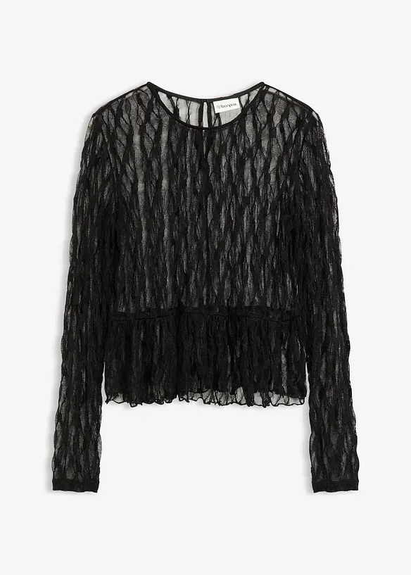 T-shirt manches longues en dentelle, bonprix