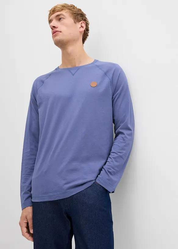 Lot de 2 T-shirts manches longues 100% coton, bonprix