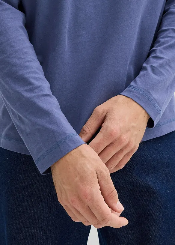 Lot de 2 T-shirts manches longues 100% coton, bonprix