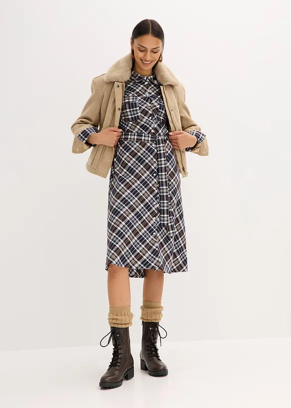 Robe-chemise en flanelle douce, bonprix