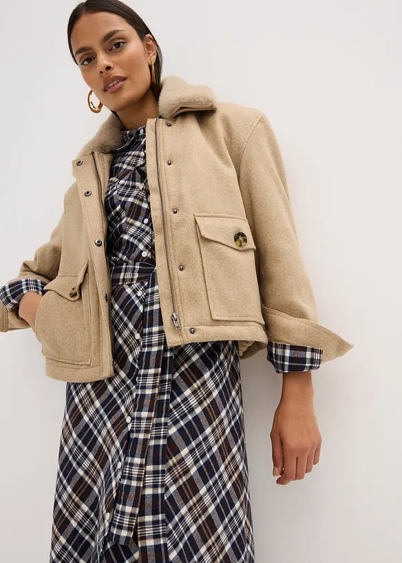 Robe-chemise en flanelle douce, bonprix