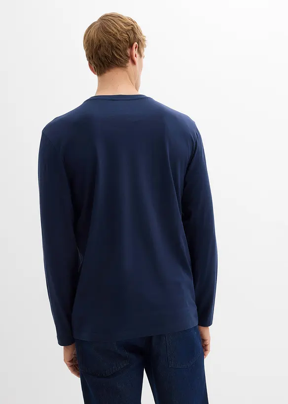 Lot de 2 T-shirts manches longues 100% coton, bonprix