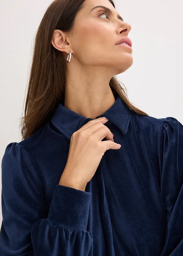 Robe courte en velours c&ocirc;tel&eacute;, bonprix