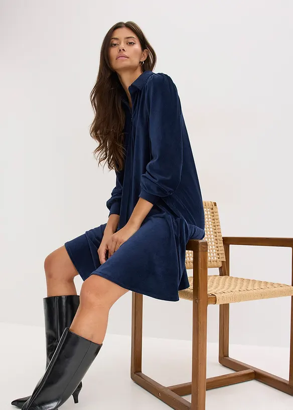 Robe courte en velours c&ocirc;tel&eacute;, bonprix