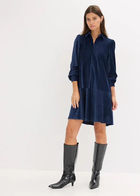 Robe courte en velours c&ocirc;tel&eacute;, bonprix
