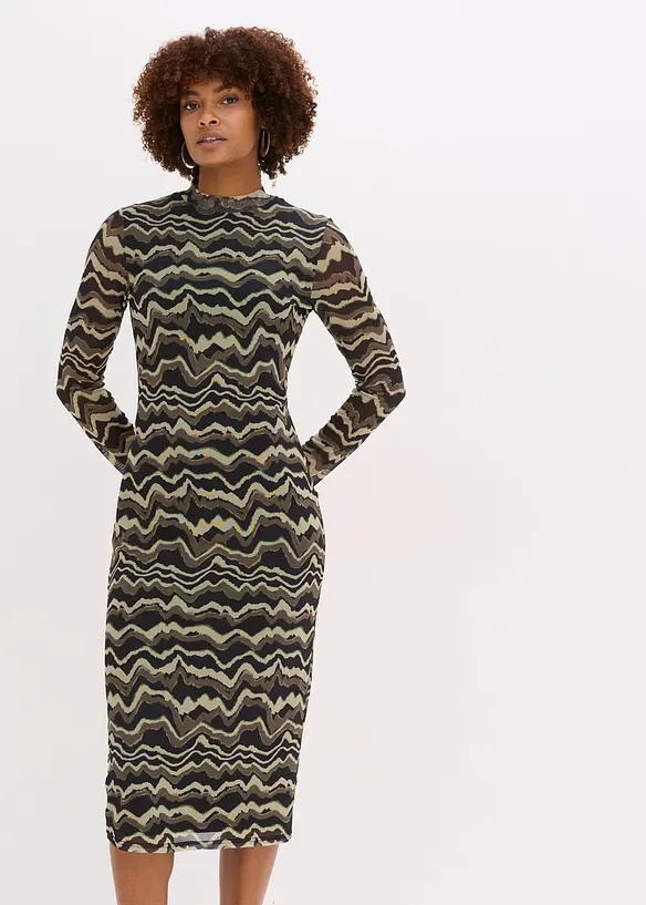 Robe midi en mesh doux, bonprix