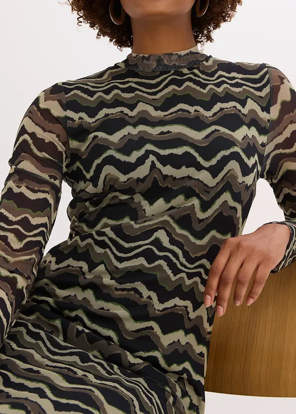 Robe midi en mesh doux, bonprix