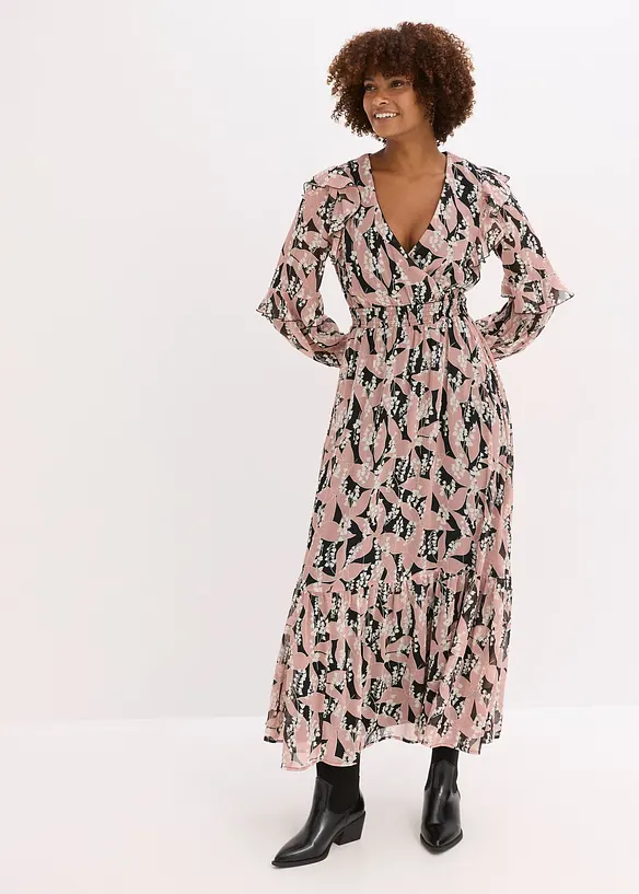 Robe en mousseline à volants, bonprix