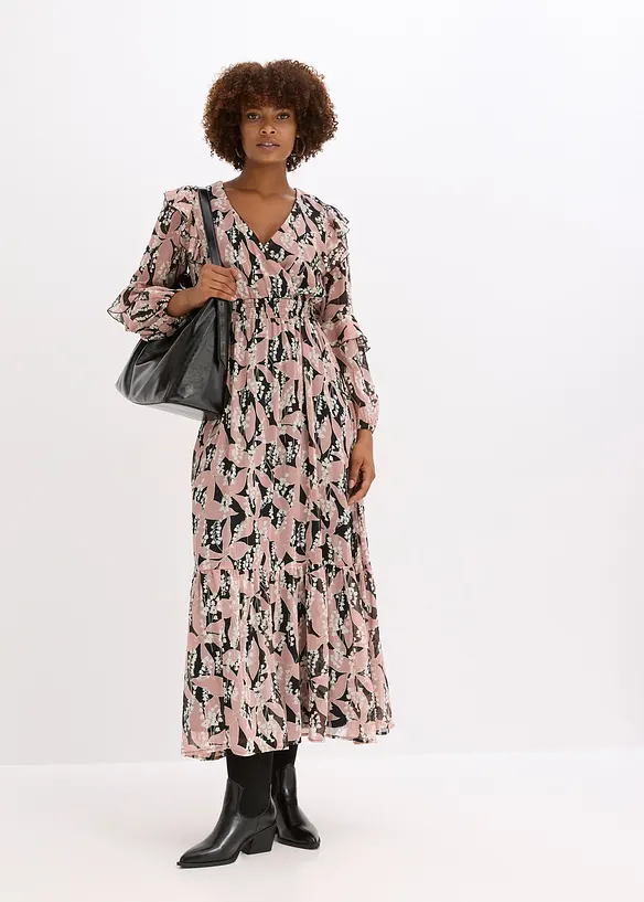 Robe en mousseline à volants, bonprix