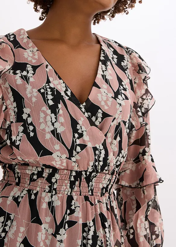 Robe en mousseline à volants, bonprix