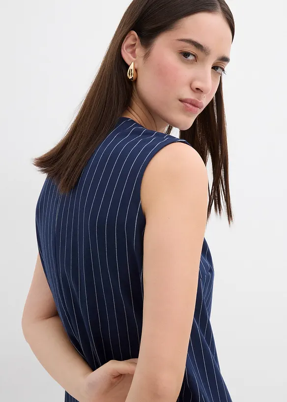 Robe courte à rayures tennis, viscose mélangée, bonprix