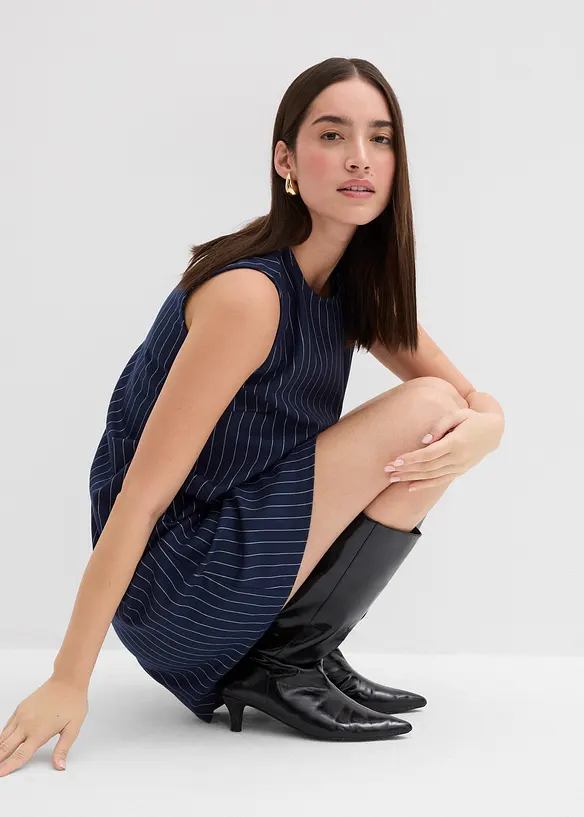 Robe courte à rayures tennis, viscose mélangée, bonprix