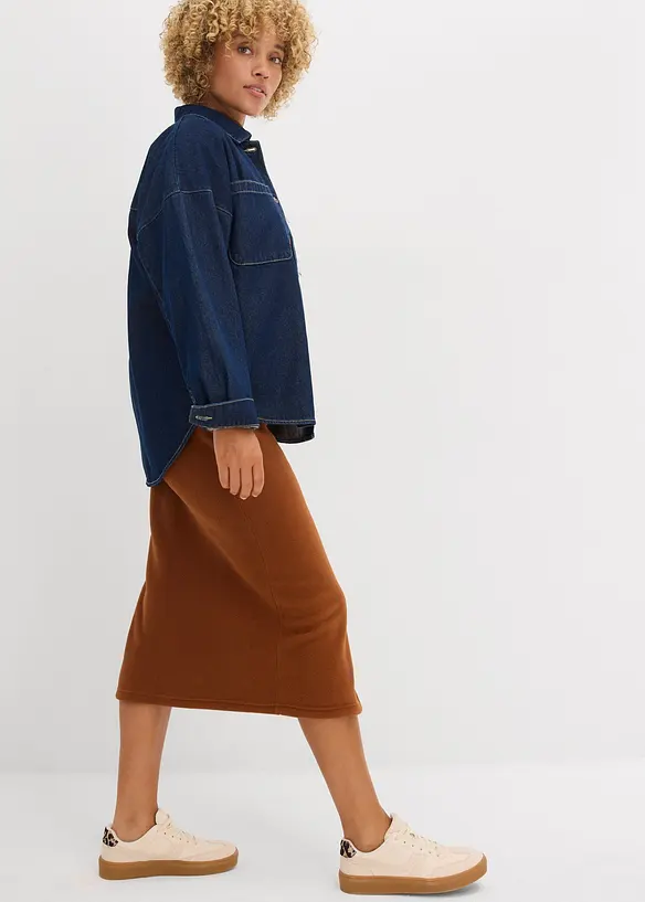 Jupe midi en polaire, bonprix