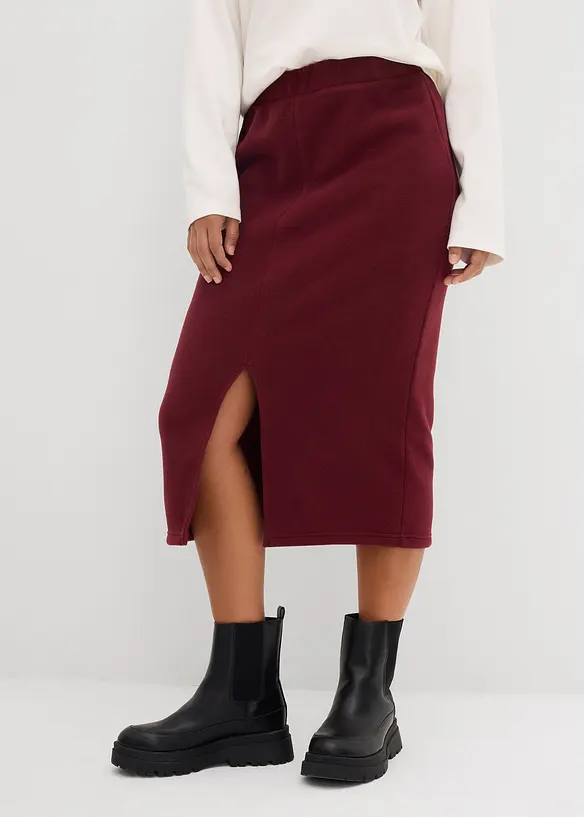 Jupe midi en polaire, bonprix