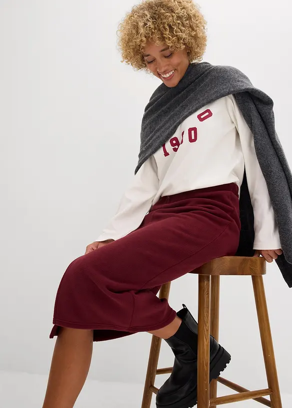 Jupe midi en polaire, bonprix