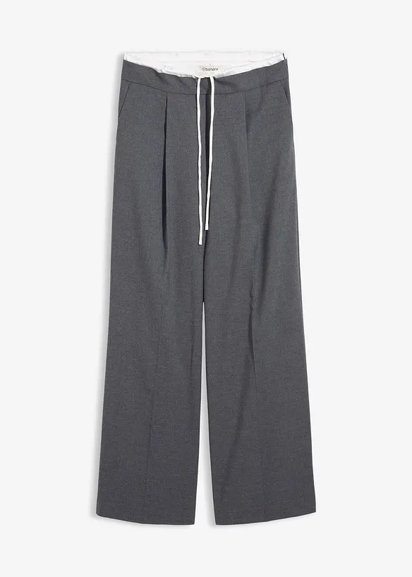 Pantalon large en viscose mélangée, bonprix