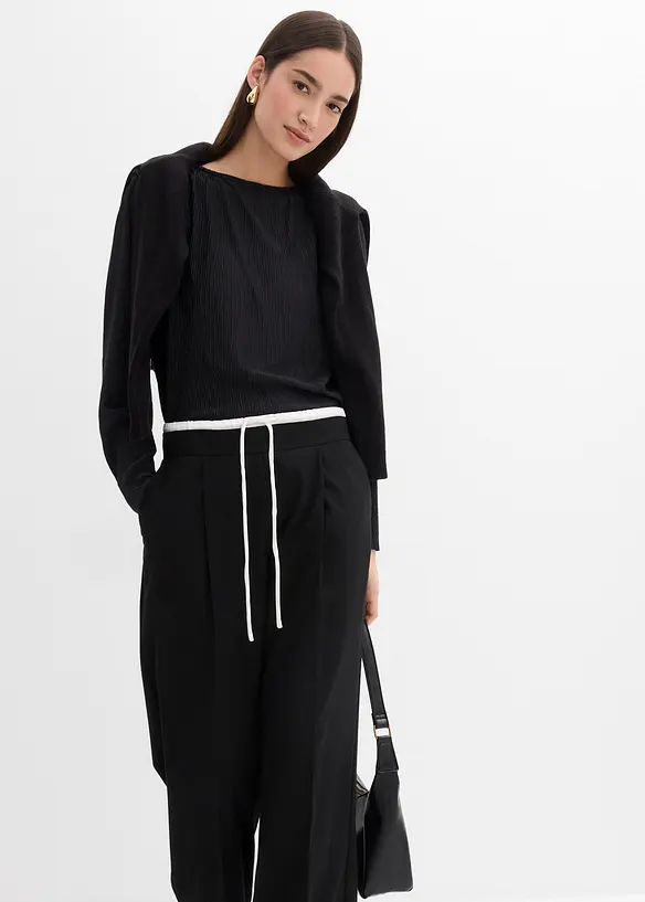 Pantalon large en viscose mélangée, bonprix