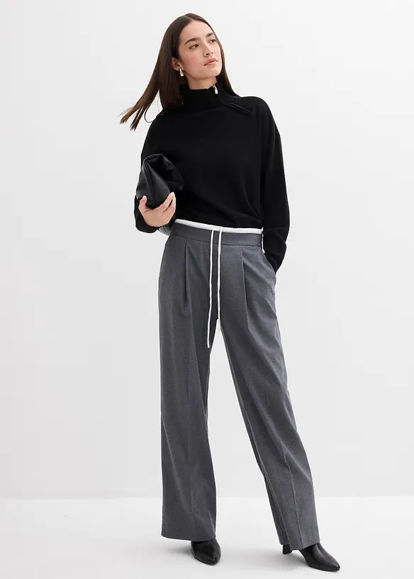 Pantalon large en viscose mélangée, bonprix