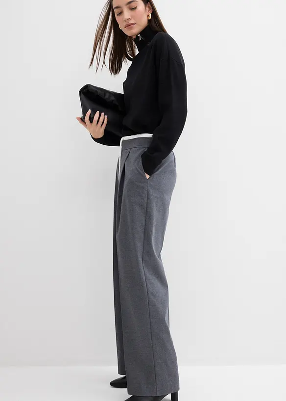 Pantalon large en viscose mélangée, bonprix