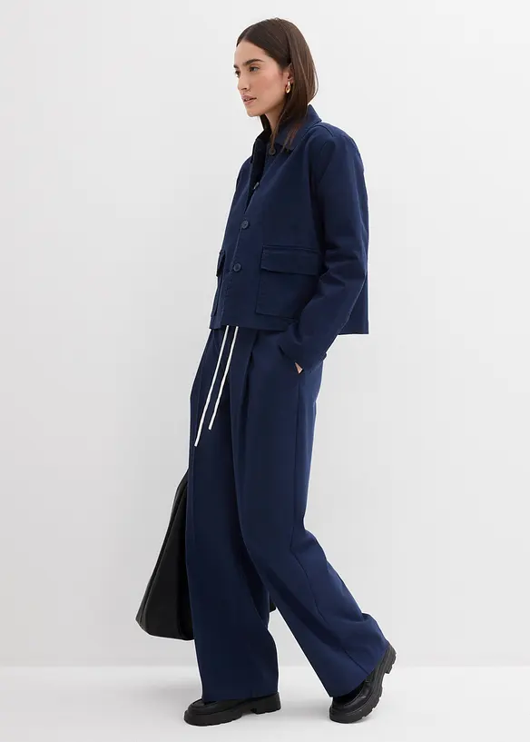 Pantalon large en viscose mélangée, bonprix