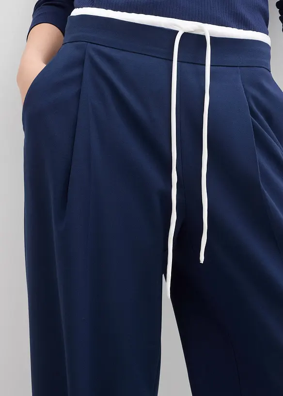 Pantalon large en viscose mélangée, bonprix