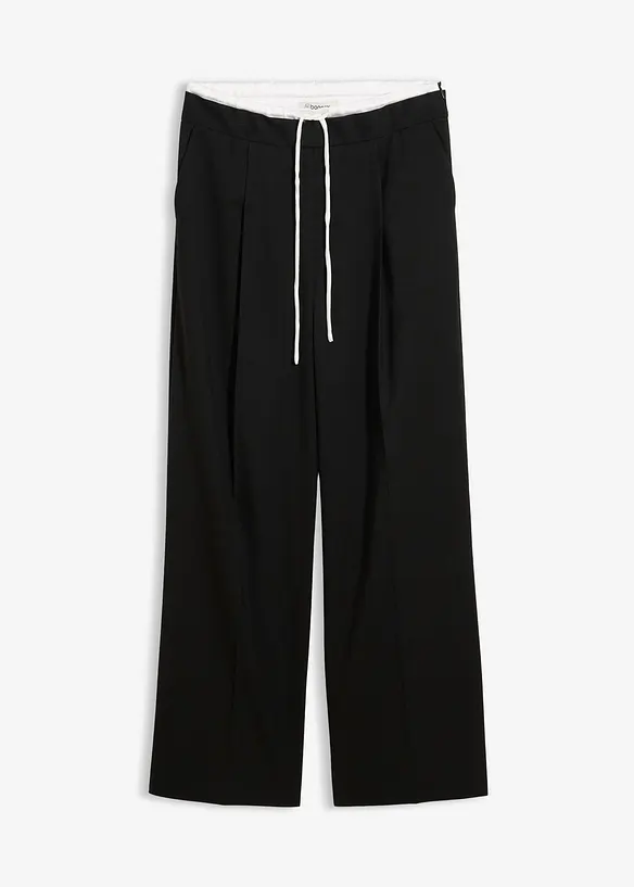 Pantalon large en viscose mélangée, bonprix