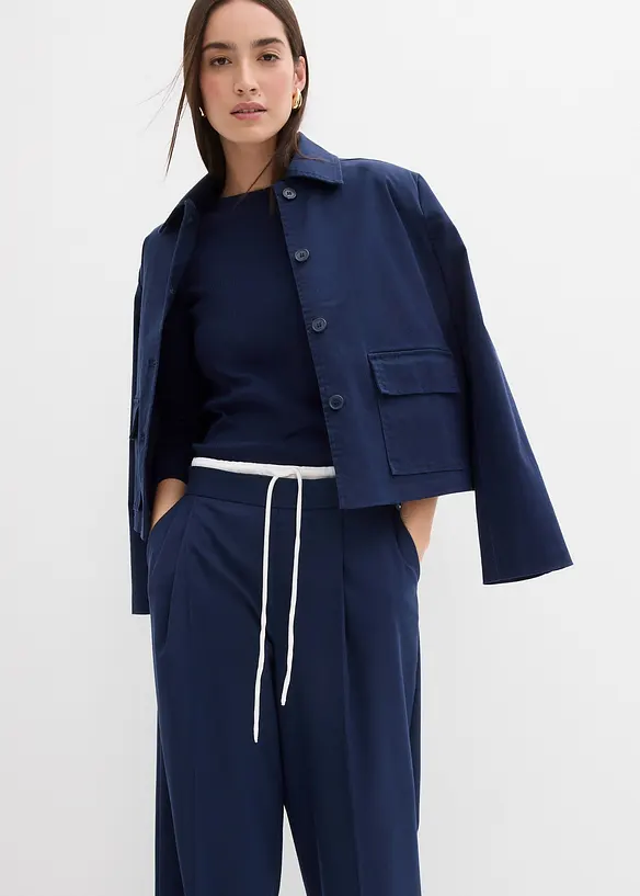 Pantalon large en viscose mélangée, bonprix