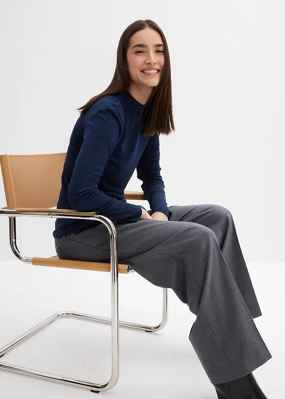 T-shirt côtelé à fronces, bonprix